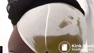 Sexy Hot Black Girl Big Drippy Wet White Shorts Poop