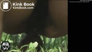 girl pissing and pooping outdoor - video 2