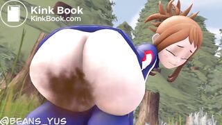 Ochako fart and poop in woods