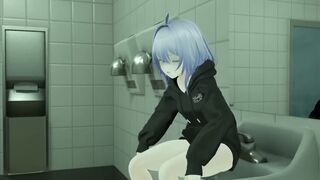 VR girl has fart and dirrahea