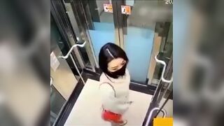 Girl poops diarrhea in Elevator