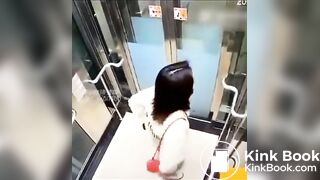 Girl poops diarrhea in Elevator
