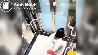 Girl poops diarrhea in Elevator