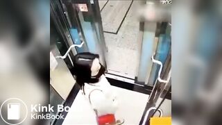Girl poops diarrhea in Elevator