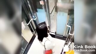 Girl poops diarrhea in Elevator