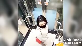 Girl poops diarrhea in Elevator