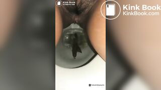 Girl pooping on toilet