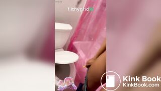 sexy skinny ebony toilet dump
