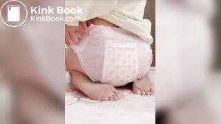 Sexy Hot Chinese Girl Silent Crackly Pink Diaper Poop