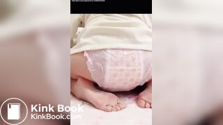 Sexy Hot Chinese Girl Silent Crackly Pink Diaper Poop