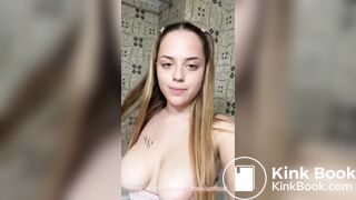 Girl pooping on toilet - video 384