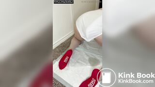 Sexy Hot White Girl Moany Bulging White Panty Poop