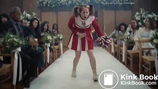 A women shits in a church