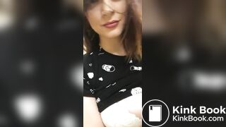 Girl pooping on toilet - video 381