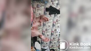 Russian girl poops on paper