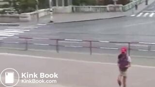 shit dripping down pantyhose in public