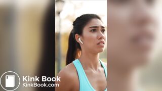 Jogger girl poops her grey leggings