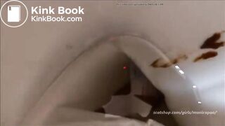 Girl pooping on toilet - video 366