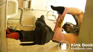 Asian girl pantypoop in night club toilet - 07