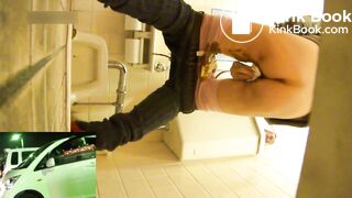 Asian girl pantypoop in night club toilet - 07