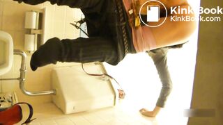 Asian girl pantypoop in night club toilet - 07