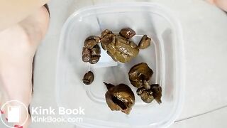 Skinny blonde poop - video 2