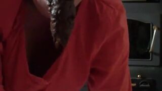 Milf sucking on a turd