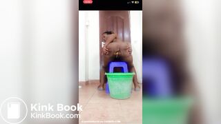 Africa woman shits in bucket