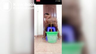Africa woman shits in bucket