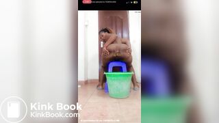 Africa woman shits in bucket