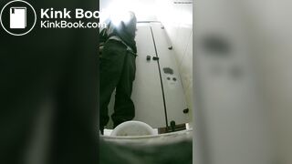 Cute asian girl pooping in toilet 03