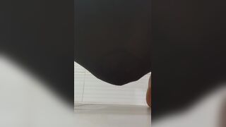 Pooping pants and sitting on it