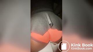 Sexy Ebony Orange Panty Poop