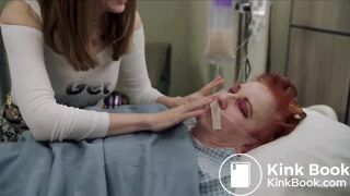 Women in tv show poops in a trash can