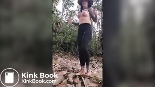 gir pooping and pissing outdoor
