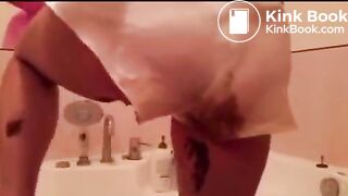grunting panty poop