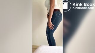 Desperate pantypoop under jeans