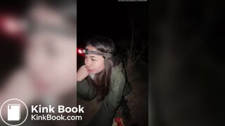 Girl Pooping With Her Friend In The Mountain