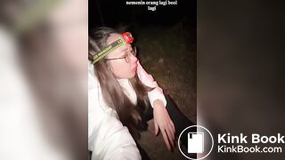 Girl Pooping With Her Friend In The Mountain