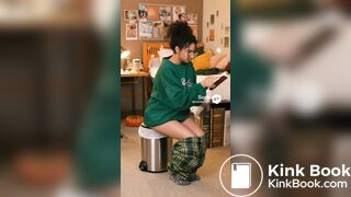 Ai college girl poop in trash can