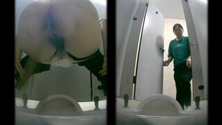 Cute asian girl pooping in toilet 06