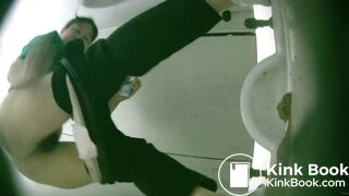 Cute asian girl pooping in toilet 06