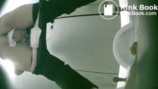 Cute asian girl pooping in toilet 06