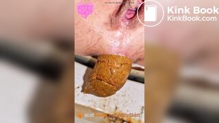 Pissing and shitting on smelly toilet!