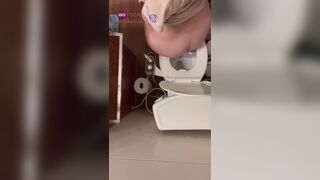 Teen pooping from above