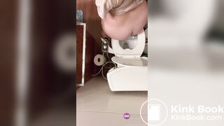 Teen pooping from above