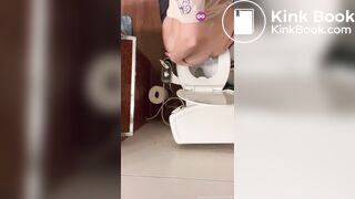 Teen pooping from above