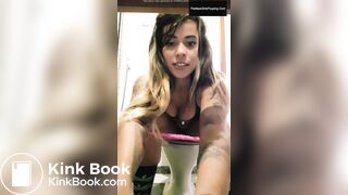 Extreme sexy girl shitting and farting in toilet