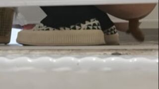 young Chinese girl quickly takes a soft thick shit