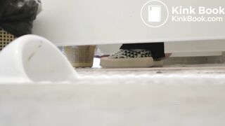 young Chinese girl quickly takes a soft thick shit